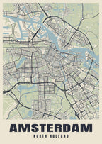 Street map poster of Amsterdam, North Holland