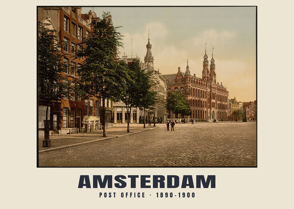 Ufficio postale, Amsterdam — 1890–1900 · Stampa di fotocromo d’epoca