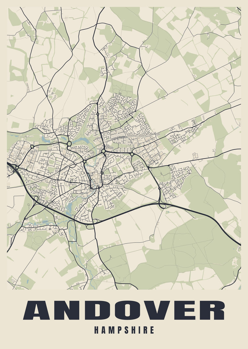 Andover Street Map Poster