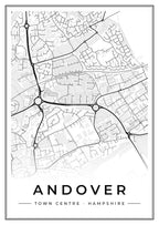 Street map poster of Andover town centre, Hampshire