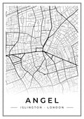 Street map poster of Angel, Islington, London