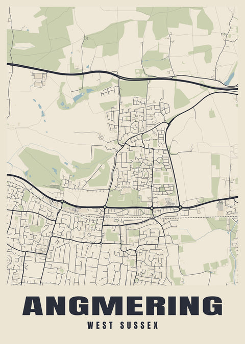 Angmering Street Map Poster