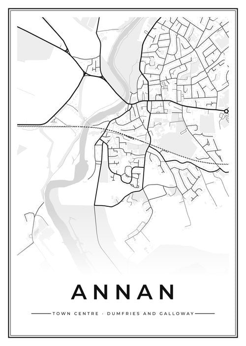 Street map poster of Annan town centre, Dumfries and Galloway