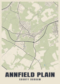 Street map poster of Annfield Plain, County Durham
