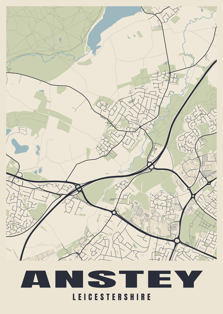 Anstey Street Map Poster