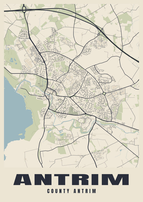 Antrim Street Map Poster