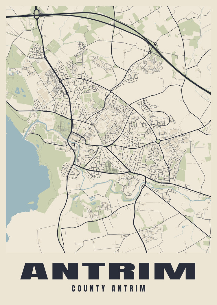 Antrim Street Map Poster