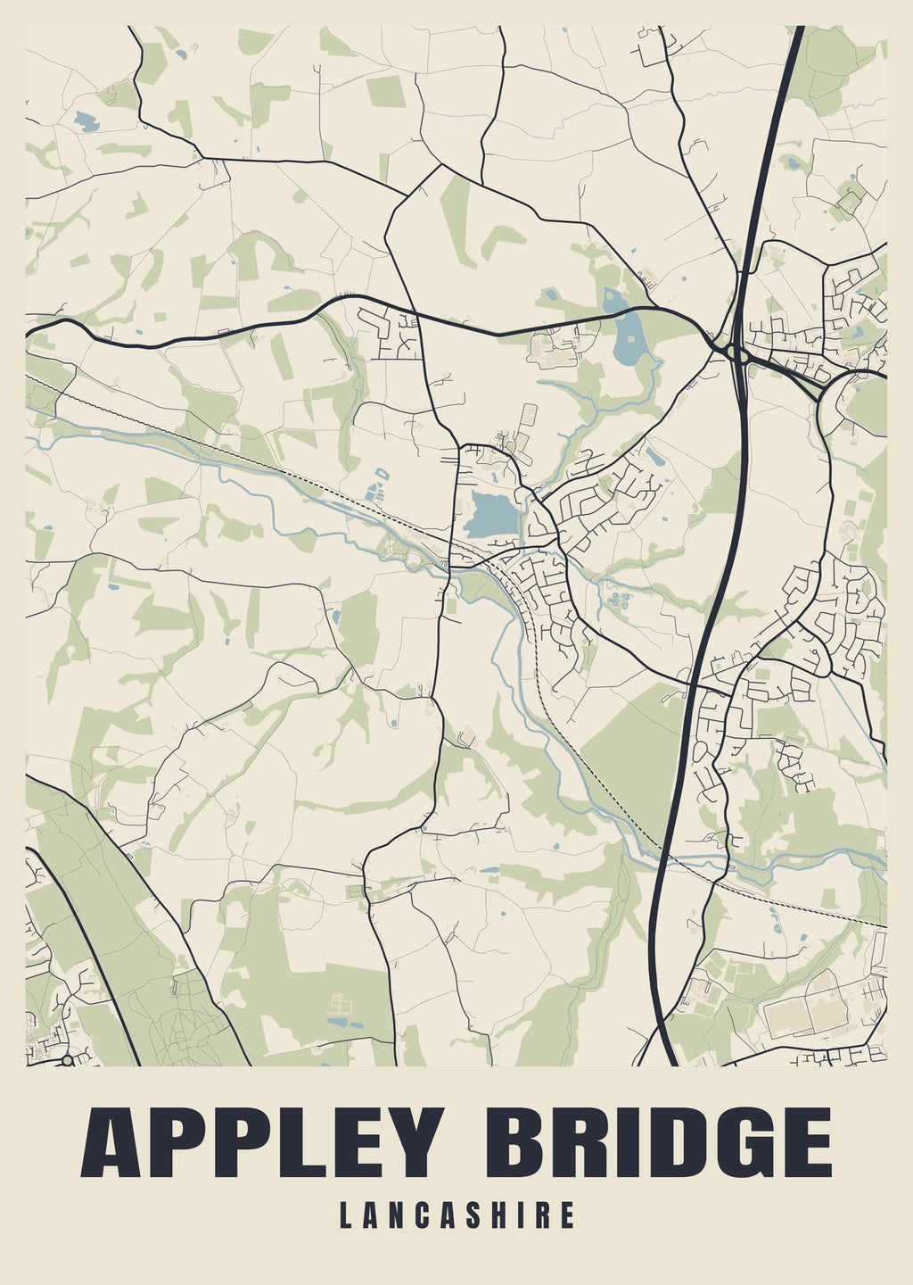Street map poster of Appley Bridge, Lancashire