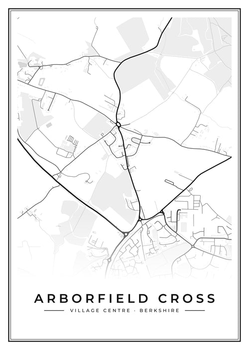 Street map poster of Arborfield Cross village centre, Berkshire
