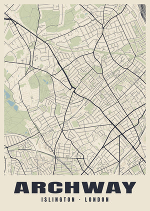 Archway Heritage Street Map Poster