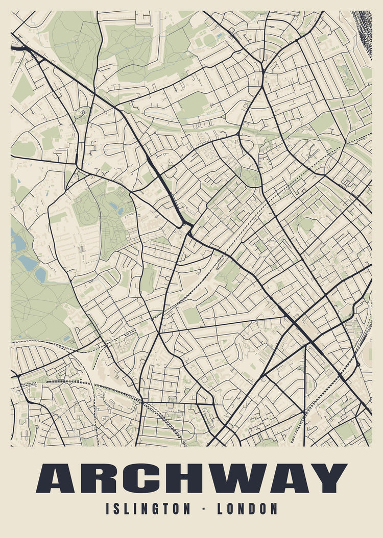 Archway Heritage Street Map Poster