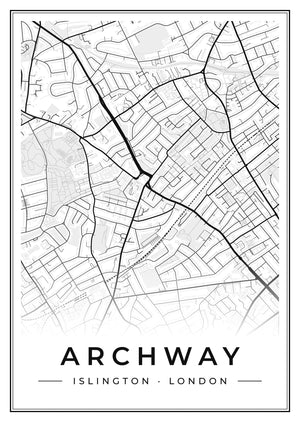 Archway Street Map Poster
