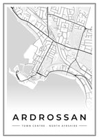 Street map poster of Ardrossan town centre, North Ayrshire