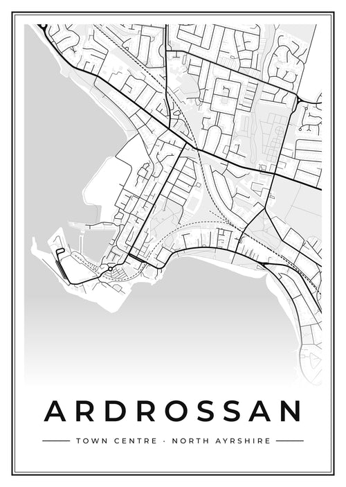 Street map poster of Ardrossan town centre, North Ayrshire