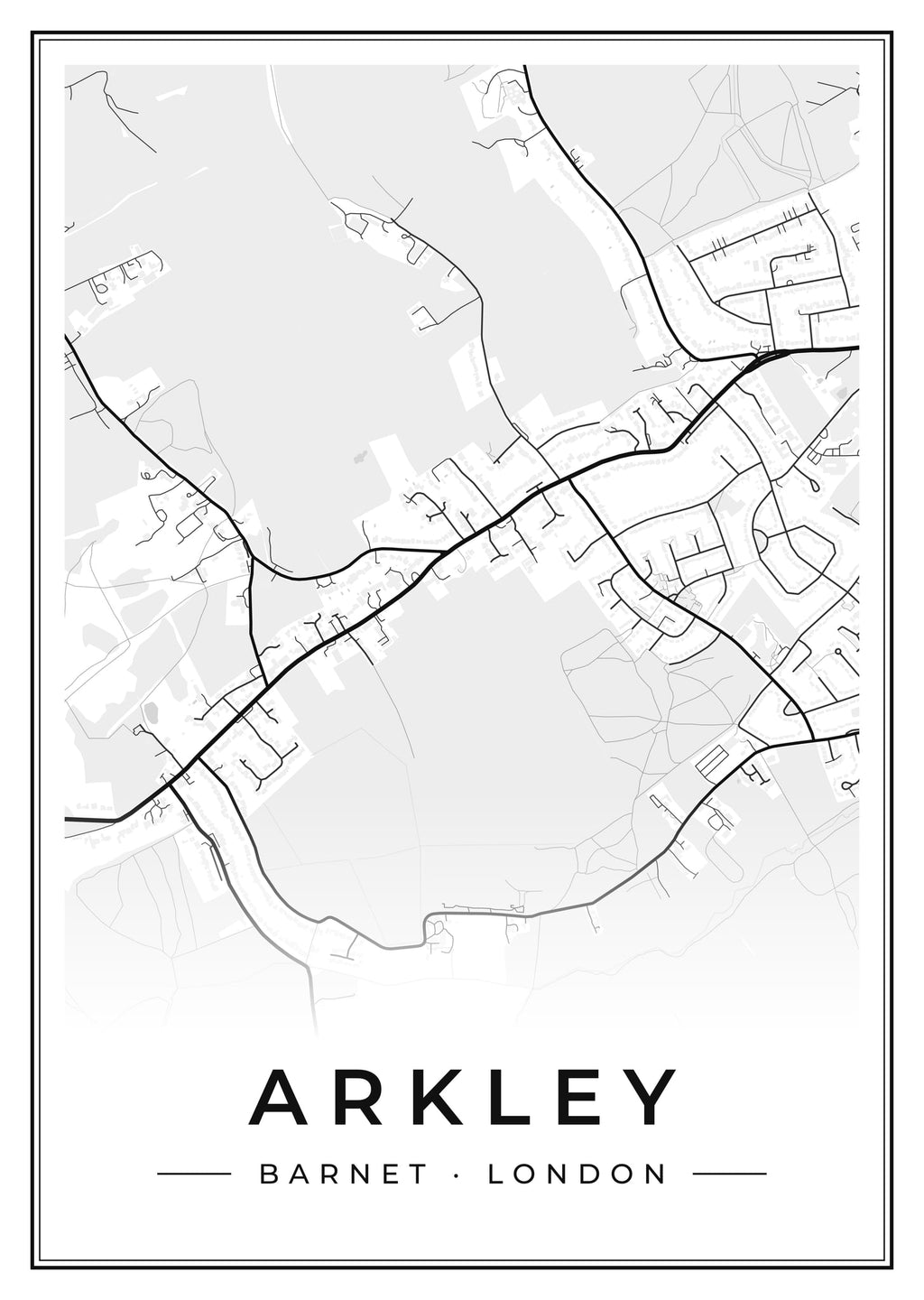 Street map poster of Arkley, Barnet, London