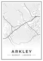 Street map poster of Arkley, Barnet, London