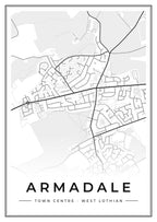 Street map poster of Armadale town centre, West Lothian