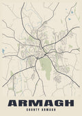 Street map poster of Armagh, County Armagh