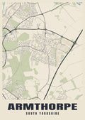 Street map poster of Armthorpe, South Yorkshire