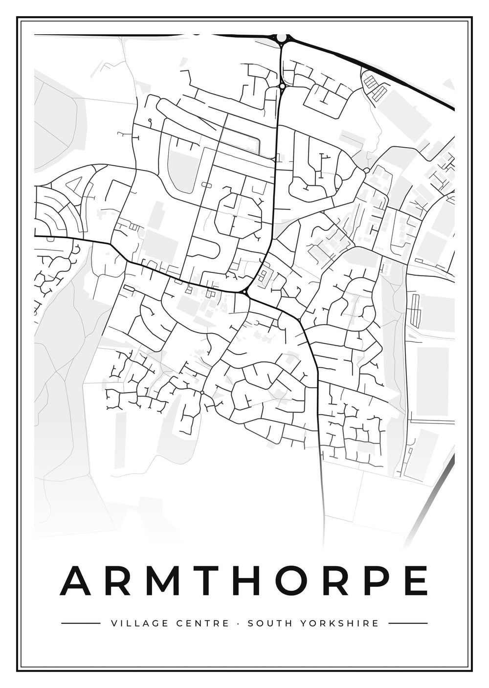 Armthorpe Village Centre Street Map Poster