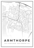 Street map poster of Armthorpe village centre, South Yorkshire