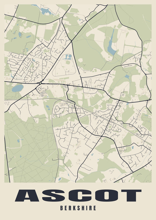 Street map poster of Ascot, Berkshire