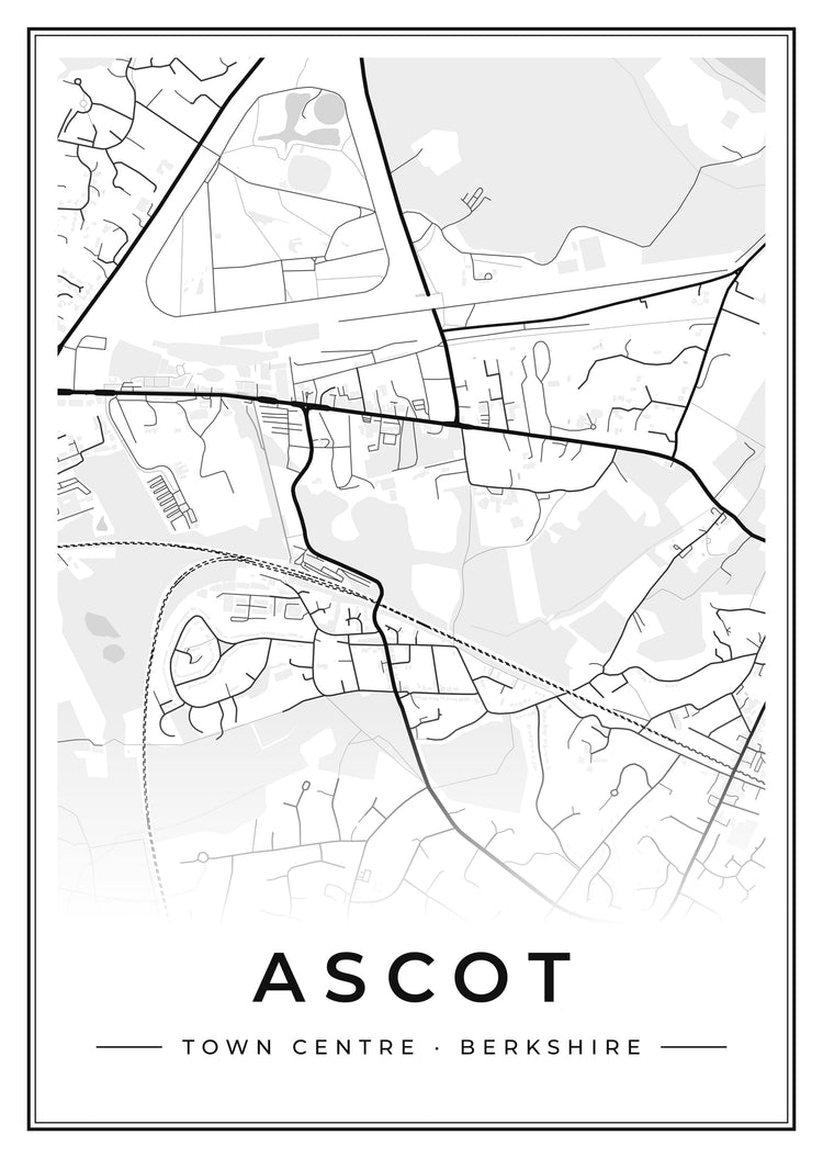 Ascot Town Centre Street Map Poster