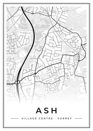 Ash Village Centre Street Map Poster