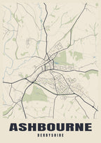 Street map poster of Ashbourne, Derbyshire