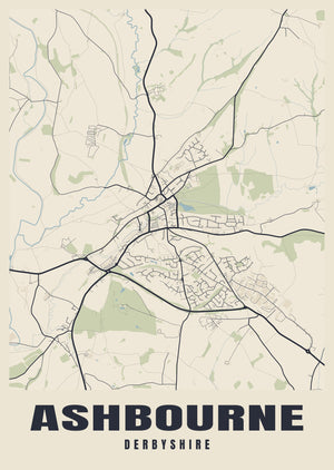 Ashbourne Street Map Poster