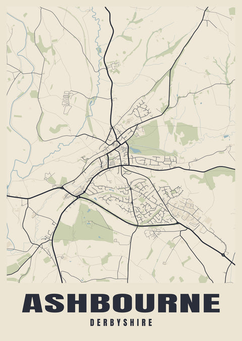 Ashbourne Street Map Poster