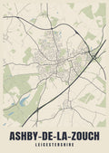 Street map poster of Ashby-de-la-Zouch, Leicestershire