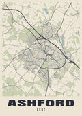Street map poster of Ashford, Kent