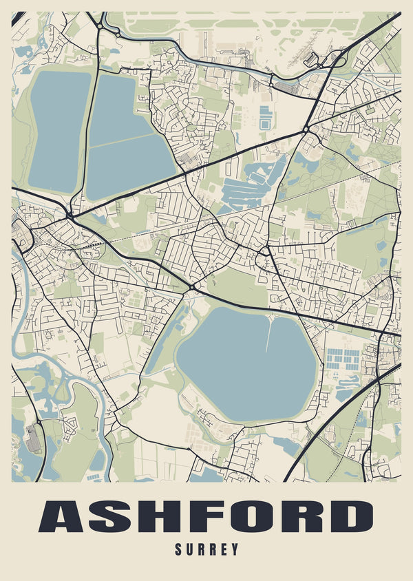 Ashford Street Map Poster