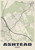 Street map poster of Ashtead, Surrey
