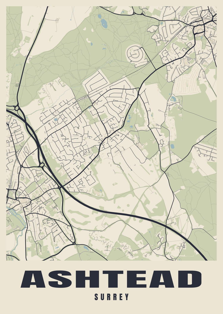 Ashtead Street Map Poster