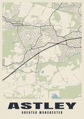 Street map poster of Astley, Greater Manchester