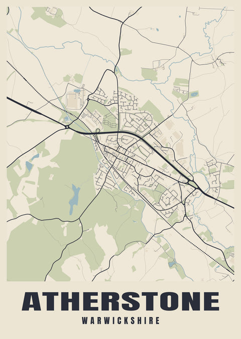 Atherstone Street Map Poster