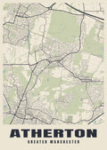 Street map poster of Atherton, Greater Manchester