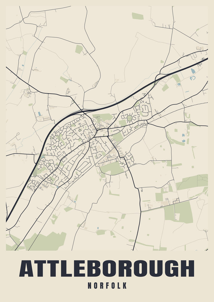 Attleborough Street Map Poster