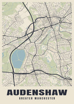 Street map poster of Audenshaw, Greater Manchester