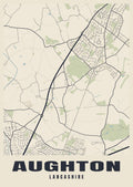 Street map poster of Aughton, Lancashire