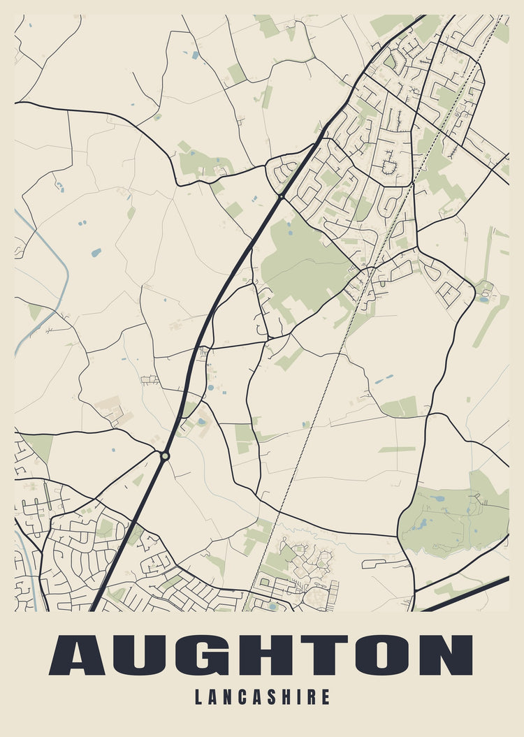 Aughton Street Map Poster