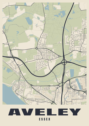 Aveley Street Map Poster