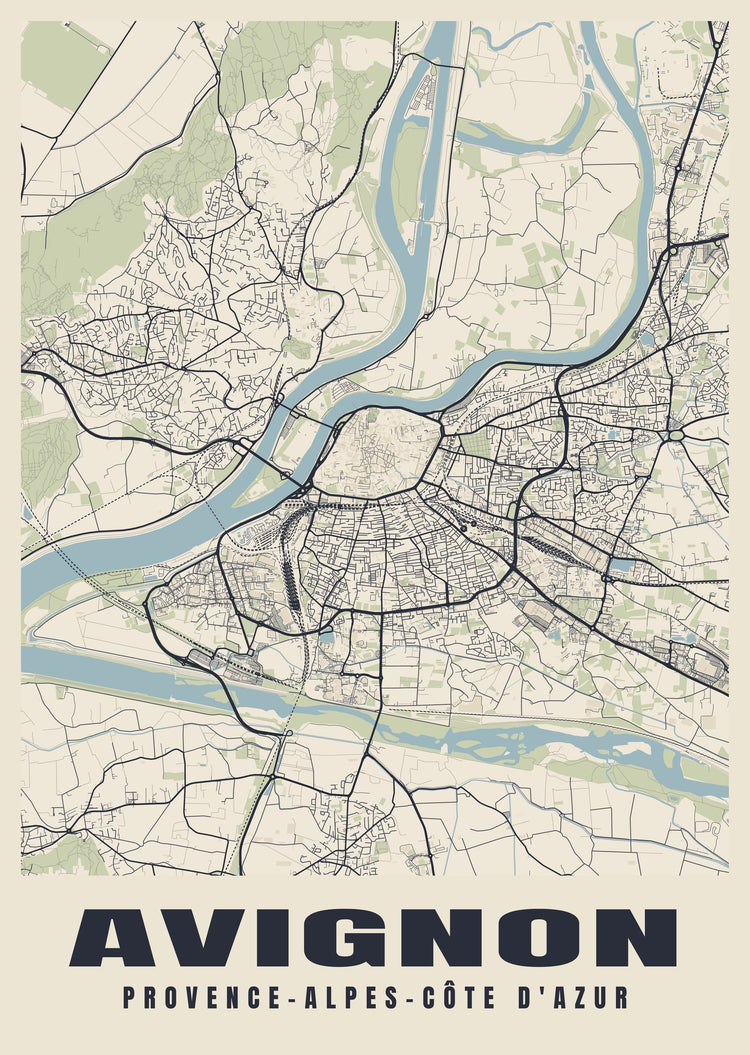 Avignon Street Map Poster