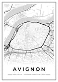 Street map poster of Avignon town centre, Provence-Alpes-Côte d'Azur