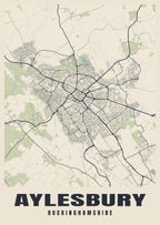 Street map poster of Aylesbury, Buckinghamshire