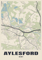 Street map poster of Aylesford, Kent