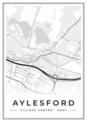 Aylesford Village Centre Street Map Poster