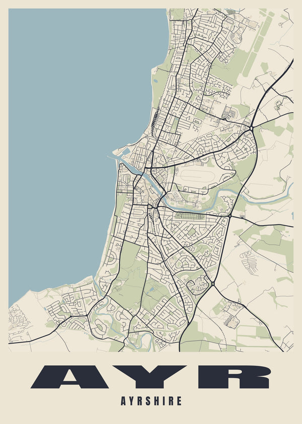 Ayr Street Map Poster
